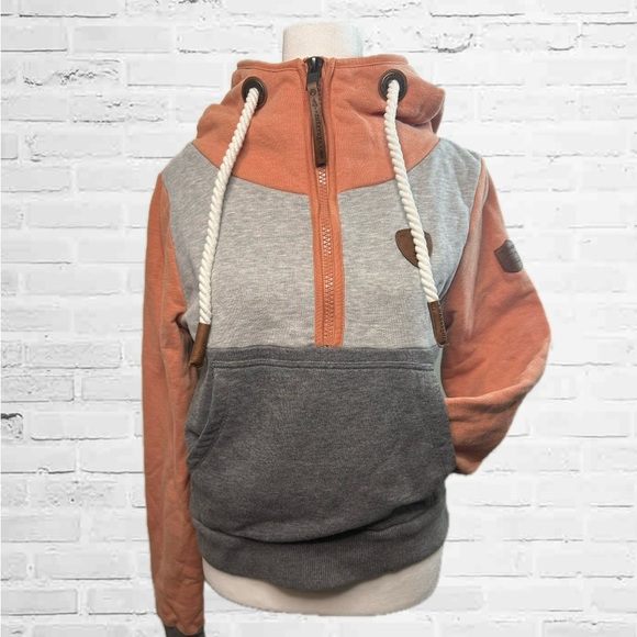 Colorblock Hoodie with Rope Drawstrings - Picture 2 of 2